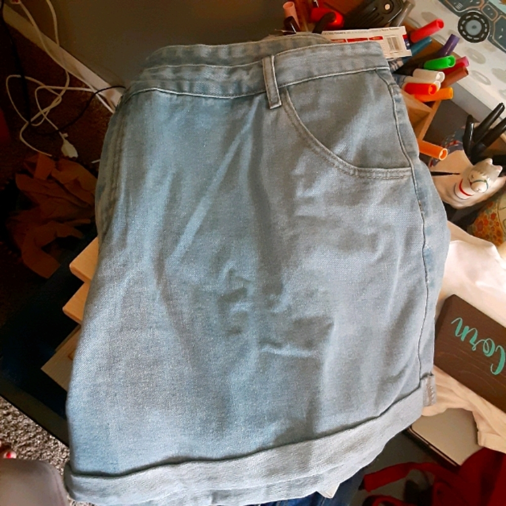 High waisted jean shorts